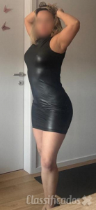 Te recebo com o vestido de látex, completa.