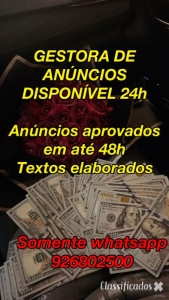 GESTORA DE ANÚNCIOS DISPONÍVEL 24H